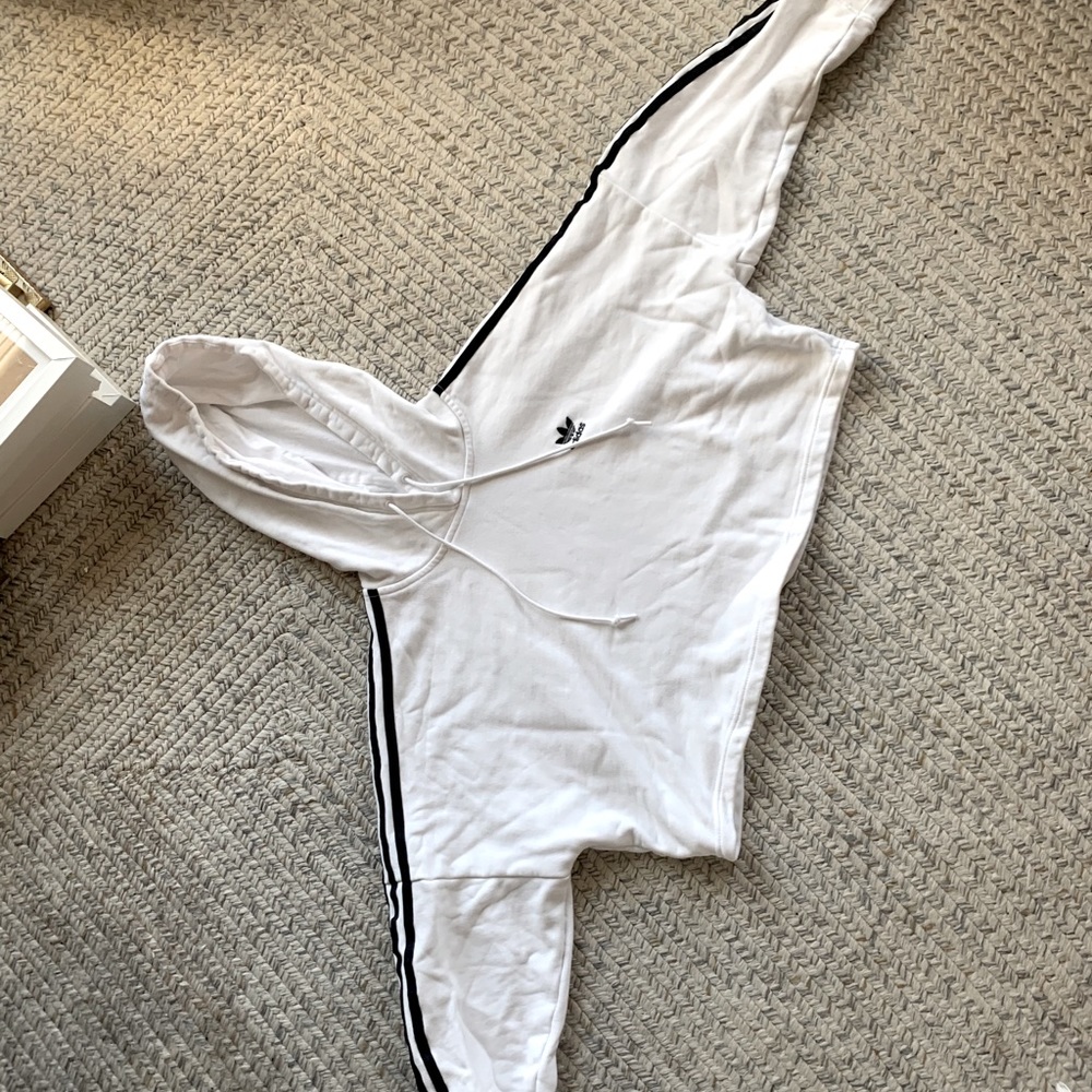 Adidas white cropped hoodie